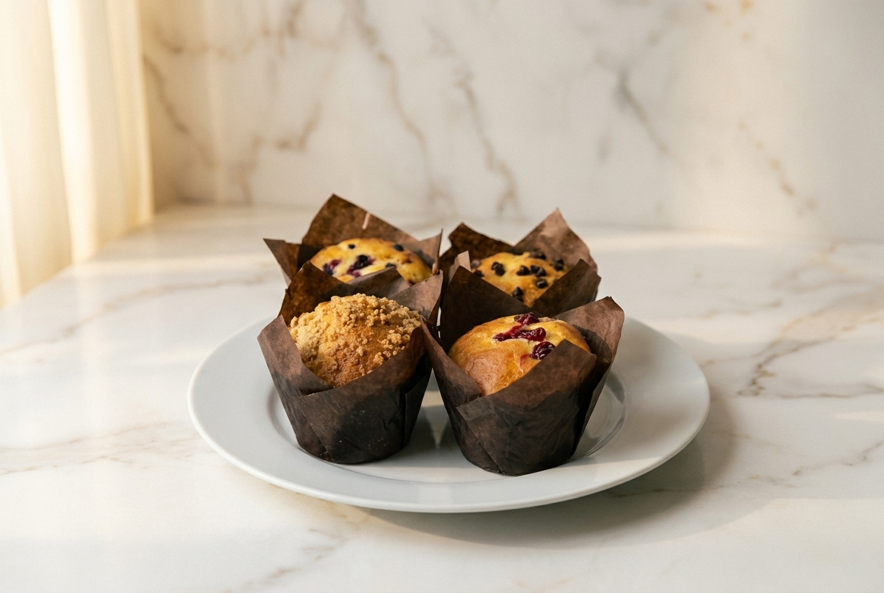 Panier de muffins assortis
